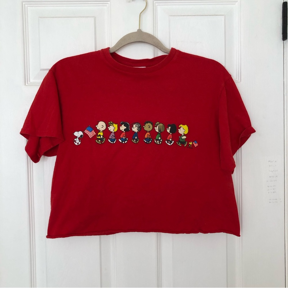Junk Food Peanuts Cropped Fourth of July Shirt